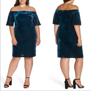 Eliza J | Off the Shoulder Velvet Cocktail Dress